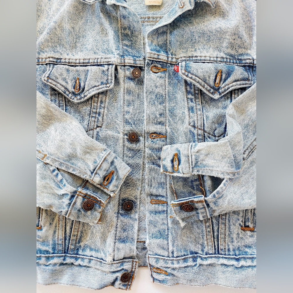 Acid Wash 80s Trucker III Levi Denim Jacket size Medium‎ Women's 57508-0209 Made - Picture 12 of 12